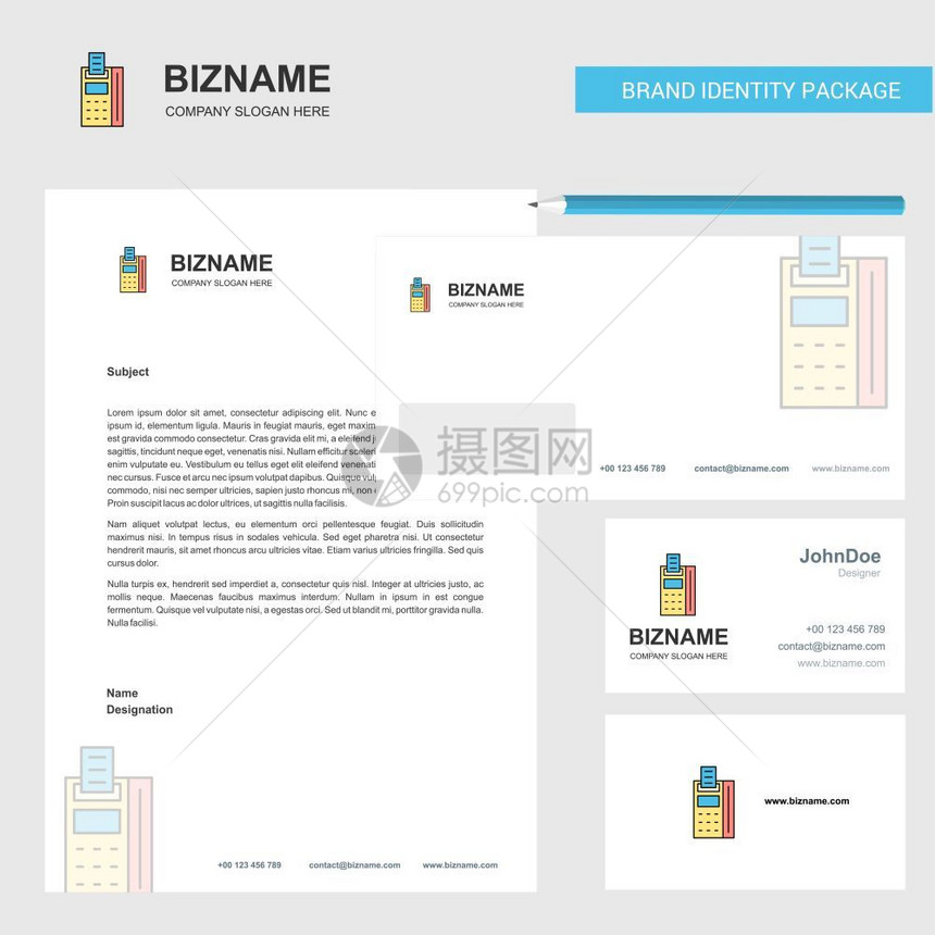 商业信头封和访问卡片设计矢量模板图片