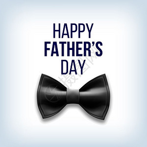 快乐的父亲一天贺卡设计弓领带现实的插图快乐父亲一天矢量黑色弓领带图片