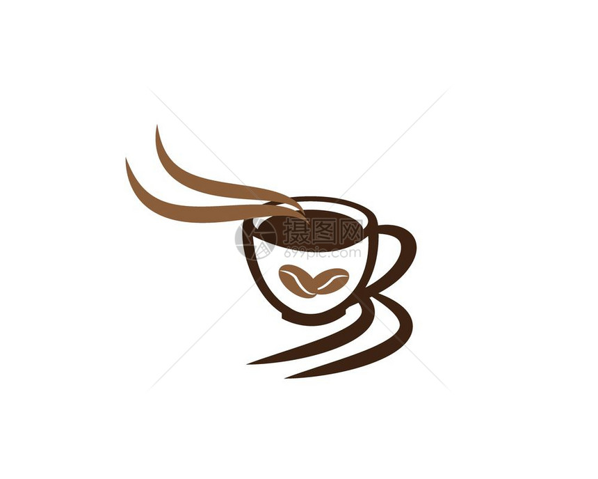 咖啡杯标识模板矢量图标设计图片