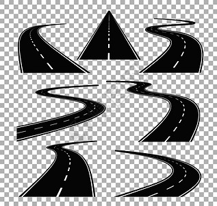 各种道路素材各种道路设计说明图插画