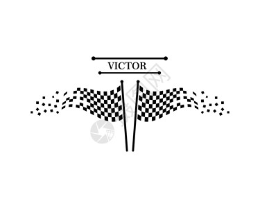 自动motif演示矢量模板的赛车旗图标背景