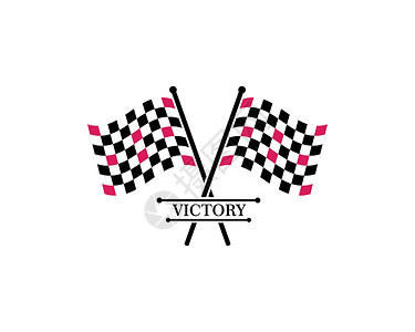 自动motif演示矢量模板的赛车旗图标背景