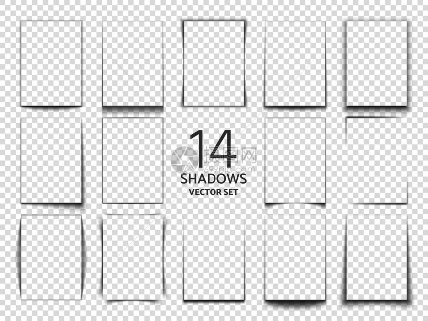 纸页上的矩形影子框3d透明阴影效果透明效果矢量说明透阴影效果图片