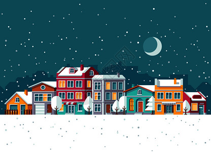 冬季城市街道插图图片