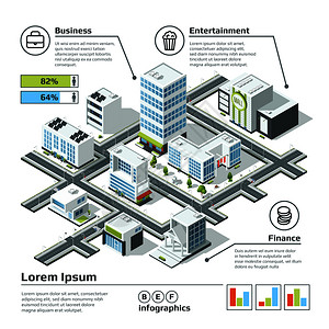 带有建模筑信息的结构城市信息矢量图图片