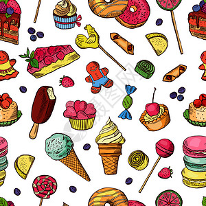 糖果冰淇淋蛋糕画图图片