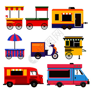 运输食品拖车汽亭各种食品卡车图片