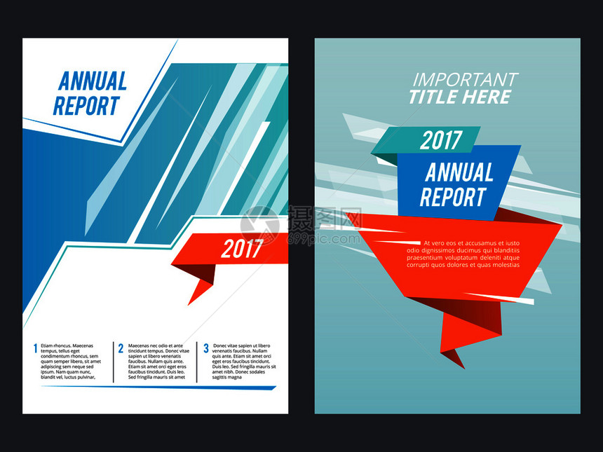 介绍设计小册子或年度报告布局矢量模板业务页面展示设计插图演示图片