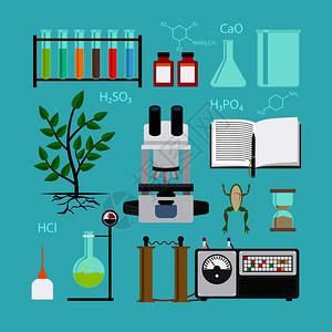 生物学和化实验室图标病媒示生物学实验室图标图片
