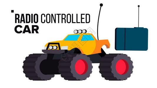 小卡车无线电控制汽车玩具漫画插图插画