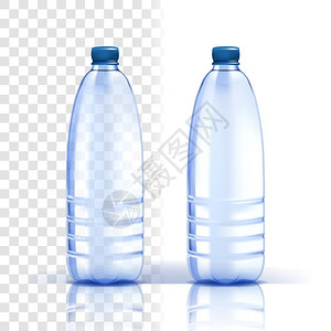 写实透明塑料3d写实矿泉水瓶水桶模板矢量图设计图片