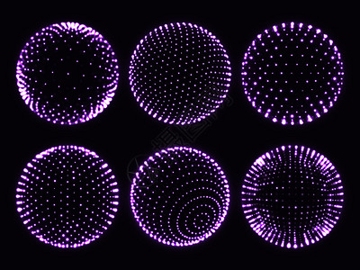 发光的图带有光点原子或b粒科学图或虚拟现实球标的3d体抽象矢量集几何阵3d球体原子或b粒科学图或虚拟现实球标设计图片