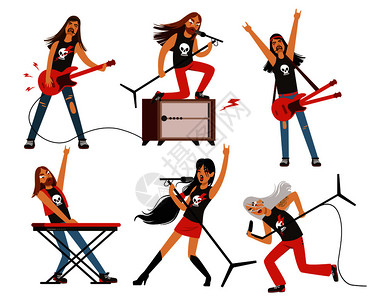 音乐会设备摇滚队音乐会矢量插图插画