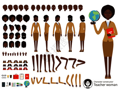非裔教室动画元素高清图片