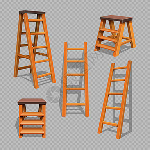 横档木板和梯子插画