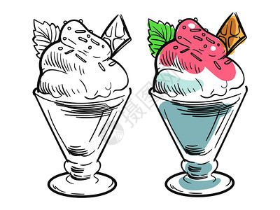 冰淇淋矢量元素图片