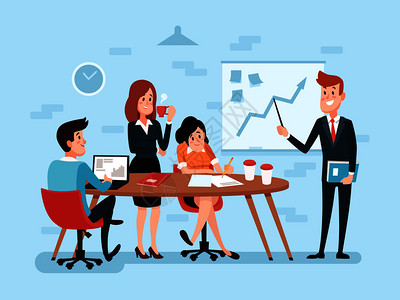 商业和团队合作管理病媒概念办公室团队合作或商务会议图片