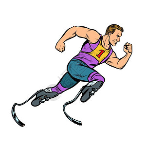 残疾人运动员插画
