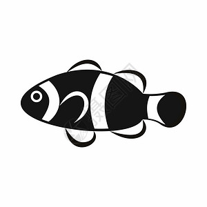 尖嘴条纹鱼以简单风格的孤立矢量插图显示的可爱小丑鱼图标可爱小丑鱼图标简单样式背景