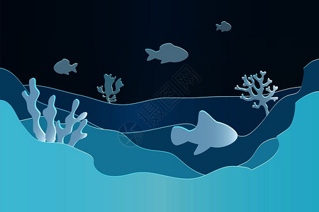 奥隆阿波有珊瑚环形海洋礁的矢量图插画