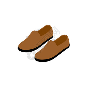 皮鞋矢量白色背景的等度3d样式的棕色皮鞋图标棕色皮鞋图标等度样式背景