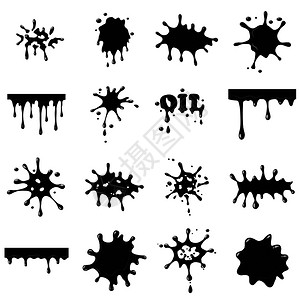 滴下墨水通用石油或于网络和移动的孤立矢量图示插画