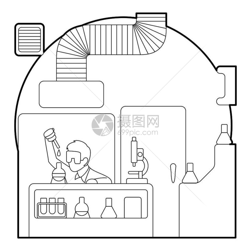 在实验室工作的科学家矢量背景图片