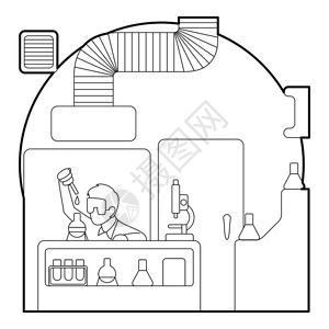 在实验室工作的科学家矢量背景图片