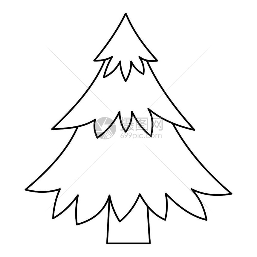 fir树图示的Fir树矢量图示插用于Web树图示大纲样式图片