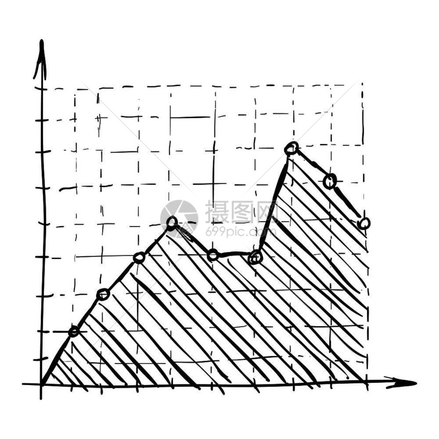 图表手工绘制的网络增长图矢量插生长手工绘制的风格图片