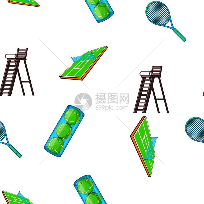 网球模式卡通风格图片