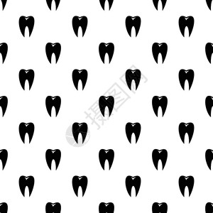 黑白简约牙齿元素矢量背景图片