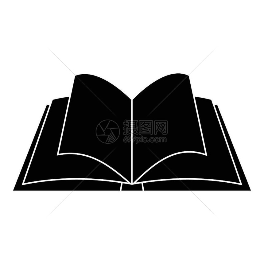 黑色打开的书本矢量设计元素图片