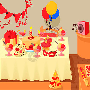 生日快乐概念网络生日快乐矢量概念的卡通插图生日快乐概念卡通风格图片