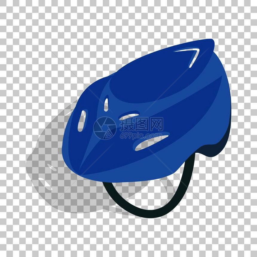 透明背景中的蓝色自行车头盔图片