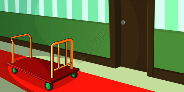 走廊地毯旅馆走廊横向幅概念的漫画矢量插图插画
