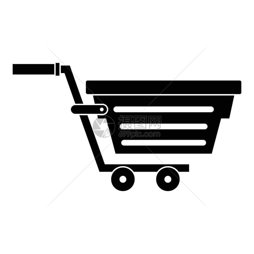 车轮图示上的购物篮子以车轮向量图示网络上的购物篮子简单示例车轮图上的购物篮子简单风格图片