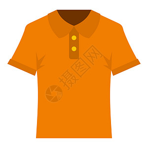 白色背景矢量图上孤立的橙色男球衣图标橙色男球衣图标上孤立的橙色男球衣图标背景