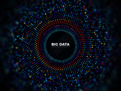 大数据信息矢量概念具有三维可视化的抽象未来背景数据可视化字代码插图背景图片