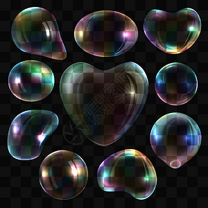 布尔斯3d写实三维彩色气泡设计图片