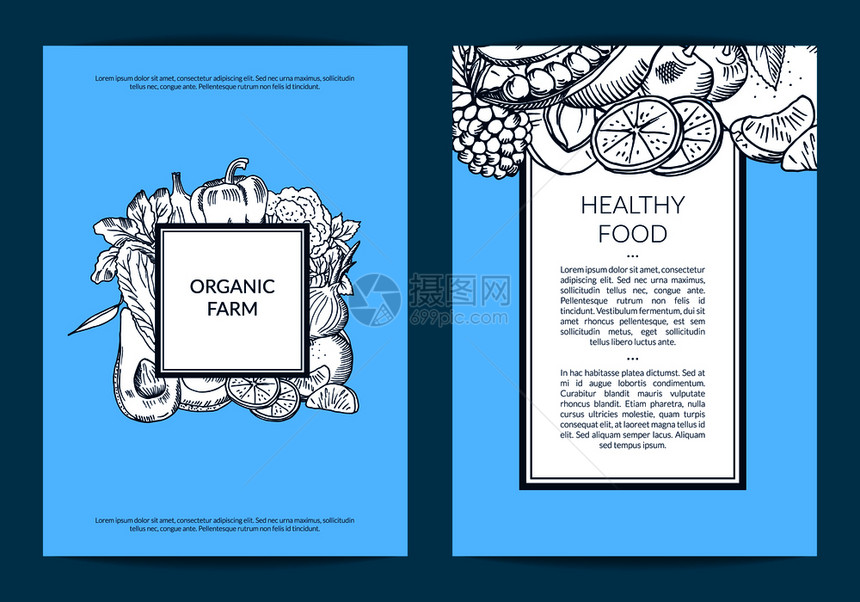 手工种植水果和蔬菜素食健康品卡图片