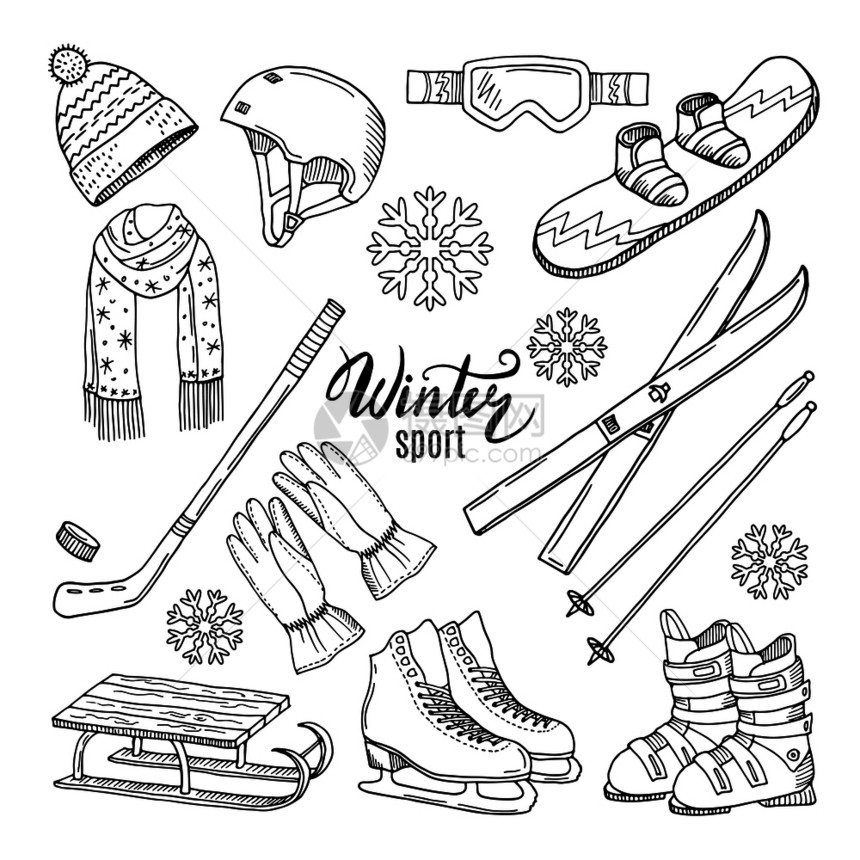 冬季运动的插图图片