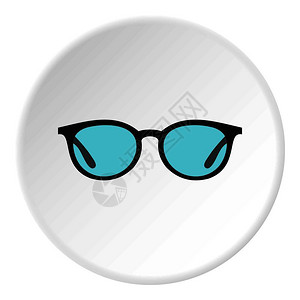 复古圆形眼镜用于Web的平面圆形孤立矢量插图插画