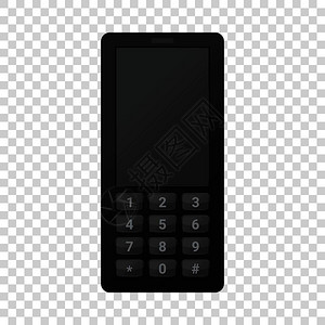 经典黑白搭黑色手机模拟型真实的黑移动电话网络矢量模拟图示黑色移动电话模拟型现实的风格设计图片