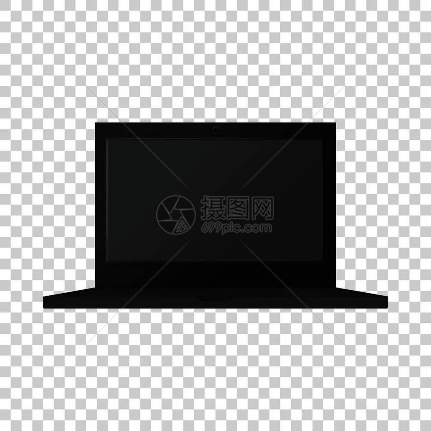 黑色现代笔记本电脑模型黑色现代笔记本电脑网络矢量模型的真实插图黑色现代笔记本电脑模型现实风格图片