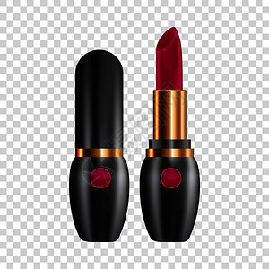 性感唇妆展示口红模型的开管实际展示网络口红矢量模型的开口管红模型的开管现实风格插画