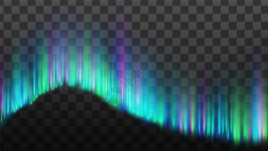 磁层实在的明亮多彩构成光电磁圈由在透明电网背景上孤立的太阳风引起3插图北极光条设计图片