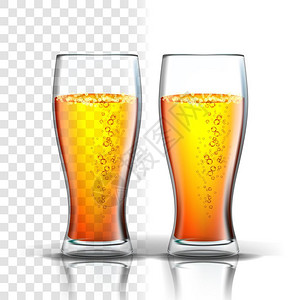 未开封装有啤酒的杯子矢量设计元素设计图片