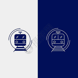 地铁线路用于ui和x网站或移动应用程序的蓝色垂直横幅地铁火车智能公共运输线路和胶状网络按钮矢量eps10抽象模板背景插画