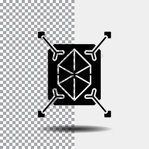 透明背景上的3d图形标黑色矢量eps10抽象模板背景图片